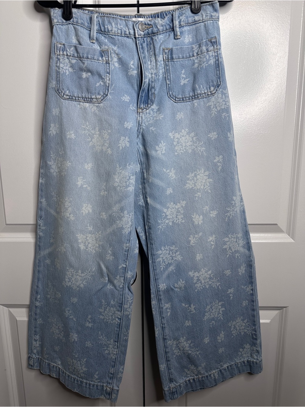 Altar'd State Light Blue Floral Wide-Leg Jeans
